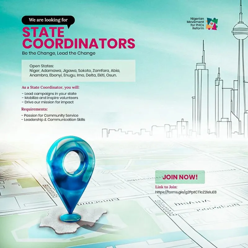 Now Recruiting: State Coordinators for the Nigerian Movement for Primary Health Care Reform