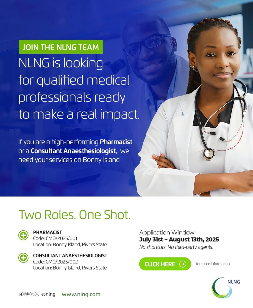 Medical Professionals Needed at NLNG | Apply Now!