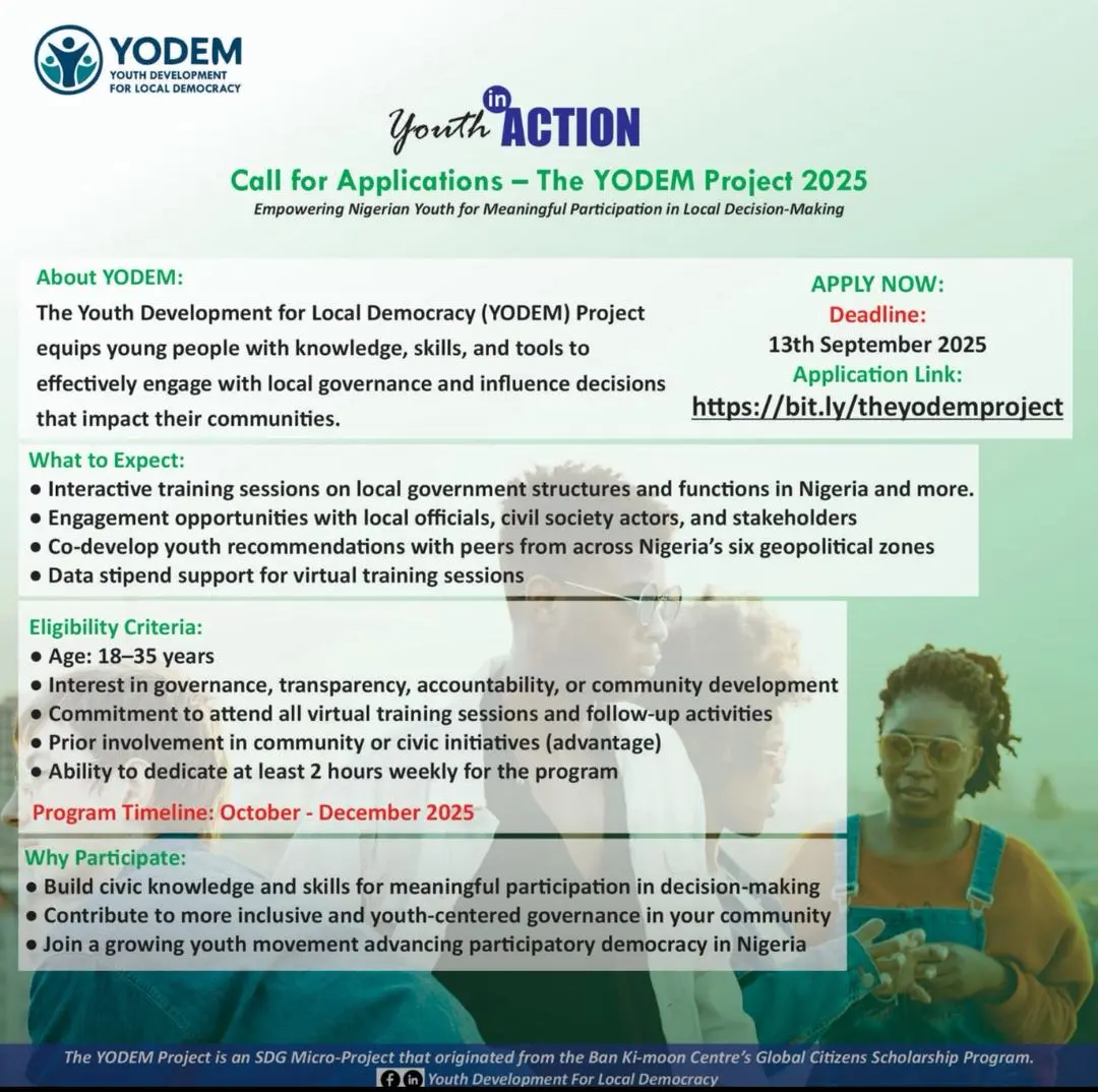 YODEM Project 2025 for Young Nigerians | Apply!